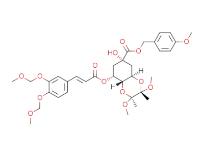 4-methoxybenzyl (2'S,3'S)-3-O,4-O-(2',3'-dimethoxybutane-2',3'-diyl)-5-O-(3,4-di-O-methoxymethylcaffeoyl)quinate
