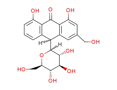 10-glucopyranosyl-1,8-dihydroxy-3-(hydroxymethyl)-9(10H)-anthracenone